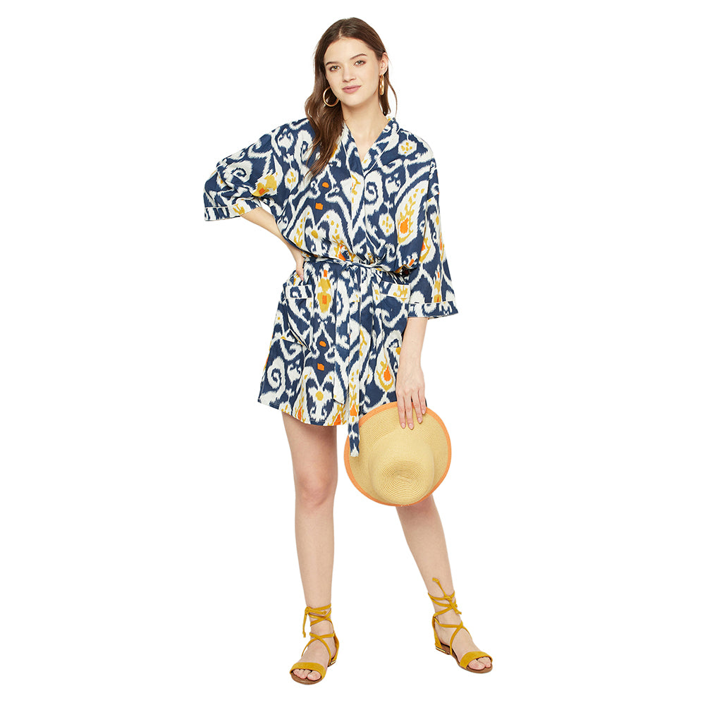 'Relaxing Radiance' 100% Cotton Kimono Robe