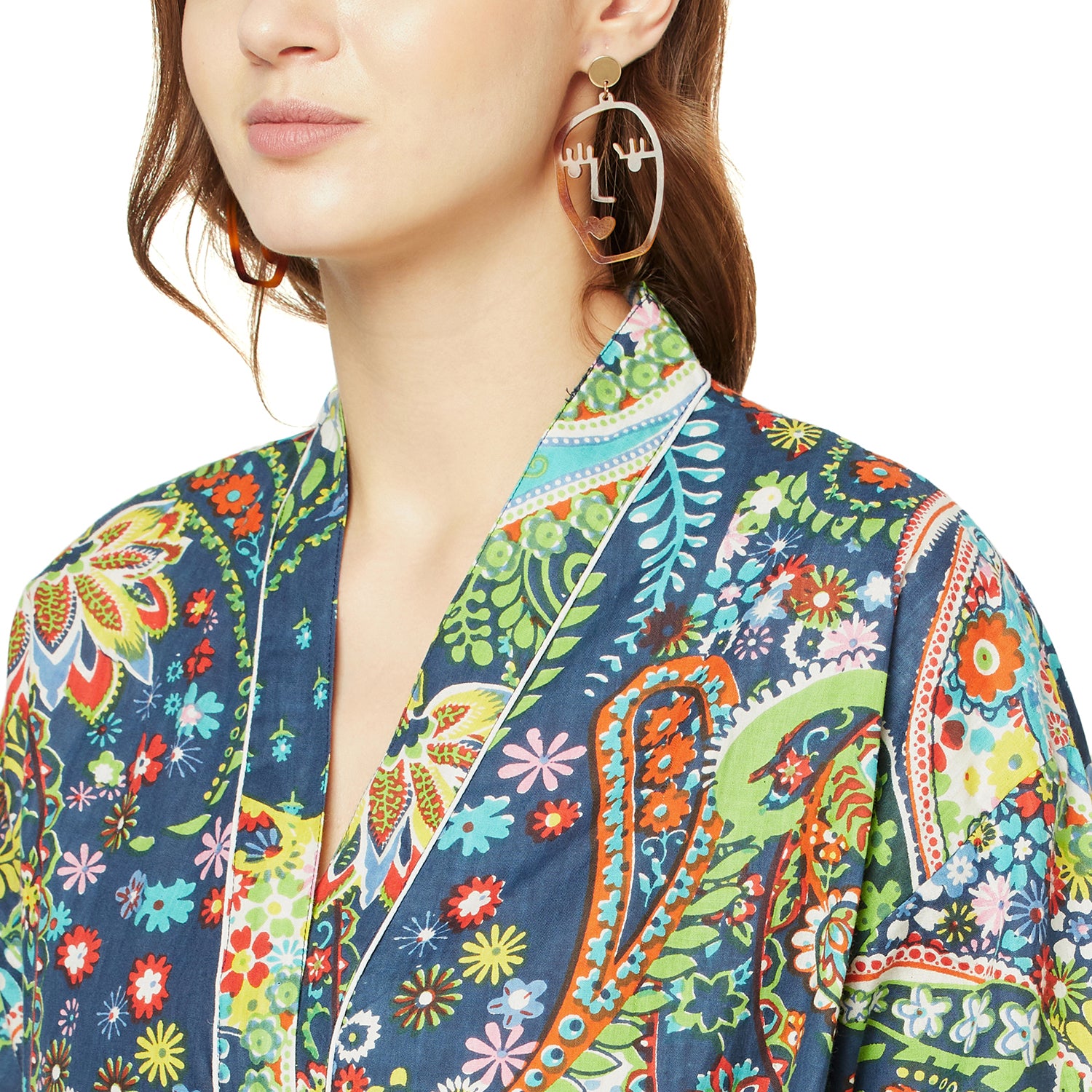 'Floral Retreat' 100% Cotton Kimono Robe