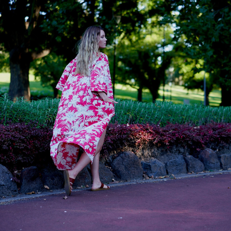 'Seaside Serenity' 100% Cotton Kimono Robe