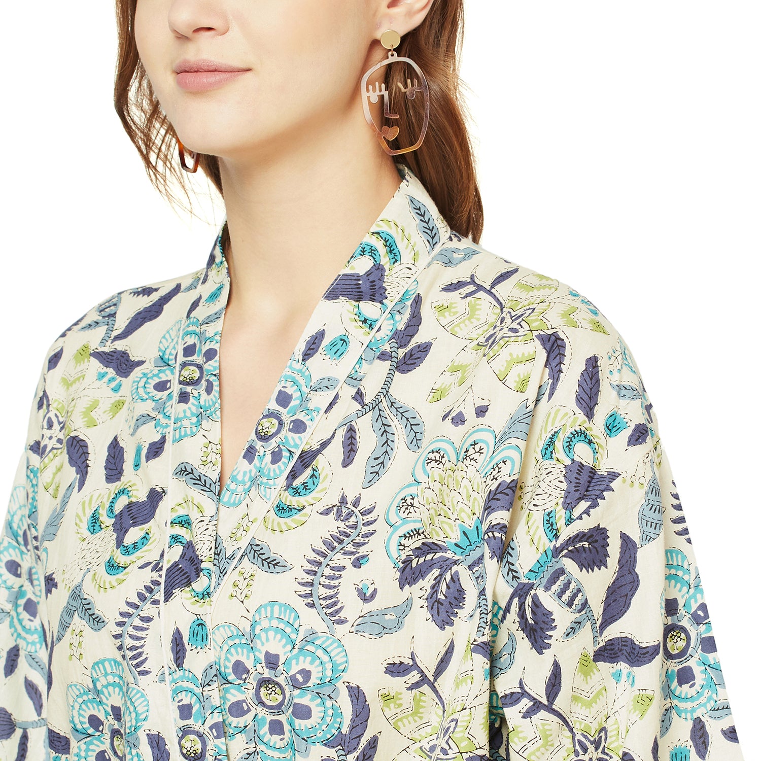 'Dreamy Florals' 100% Cotton Kimono Robe