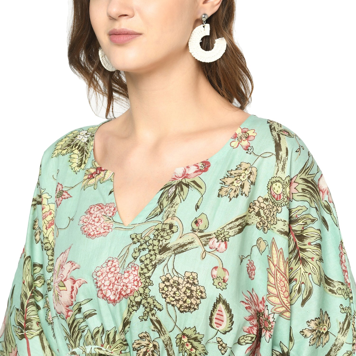 'Pastel Petals' 100% Cotton Kaftan