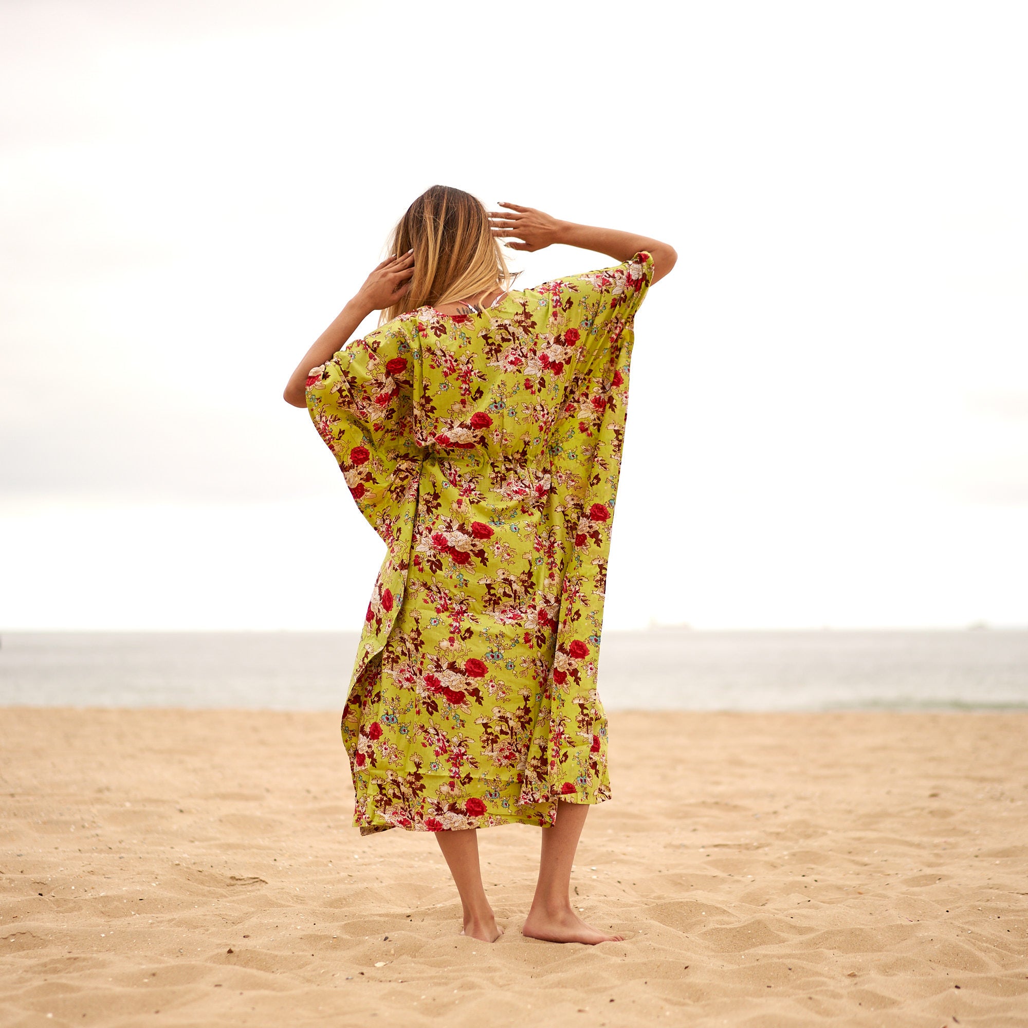 'Sophisticated Botanicals' 100% Cotton Kaftan