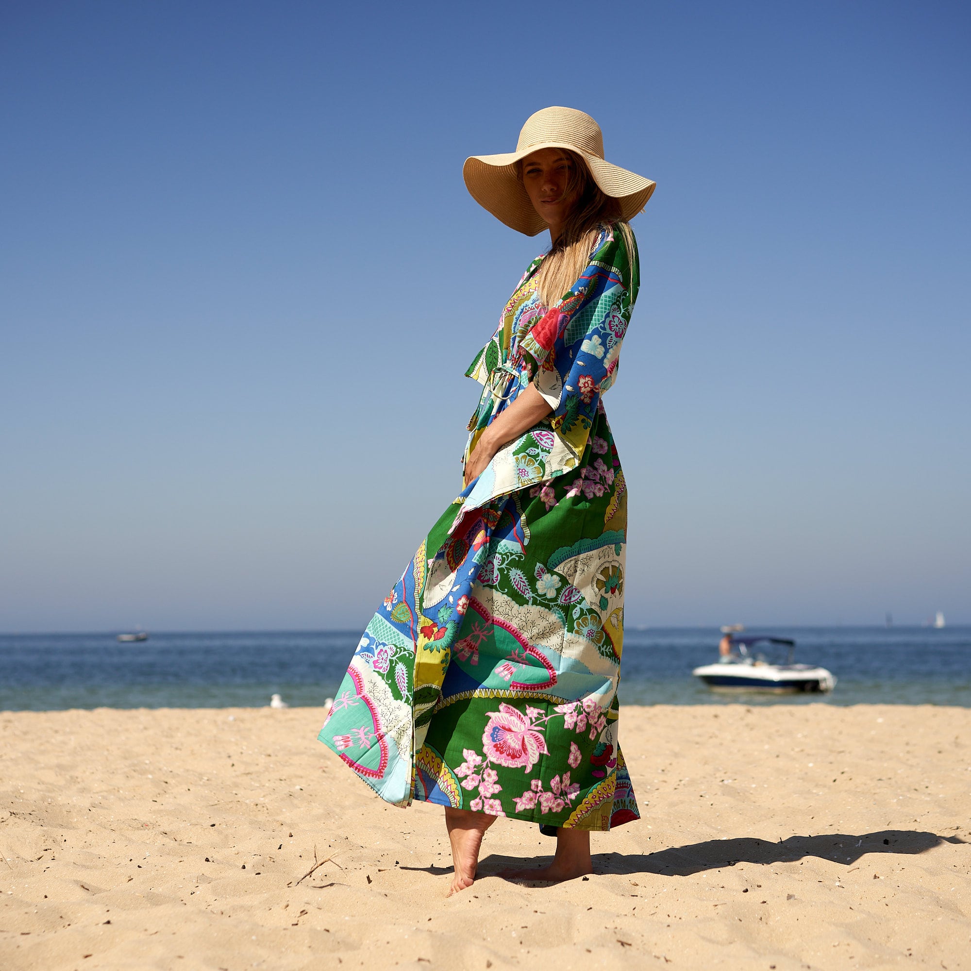 'Island Intrigue' 100% Cotton Kaftan