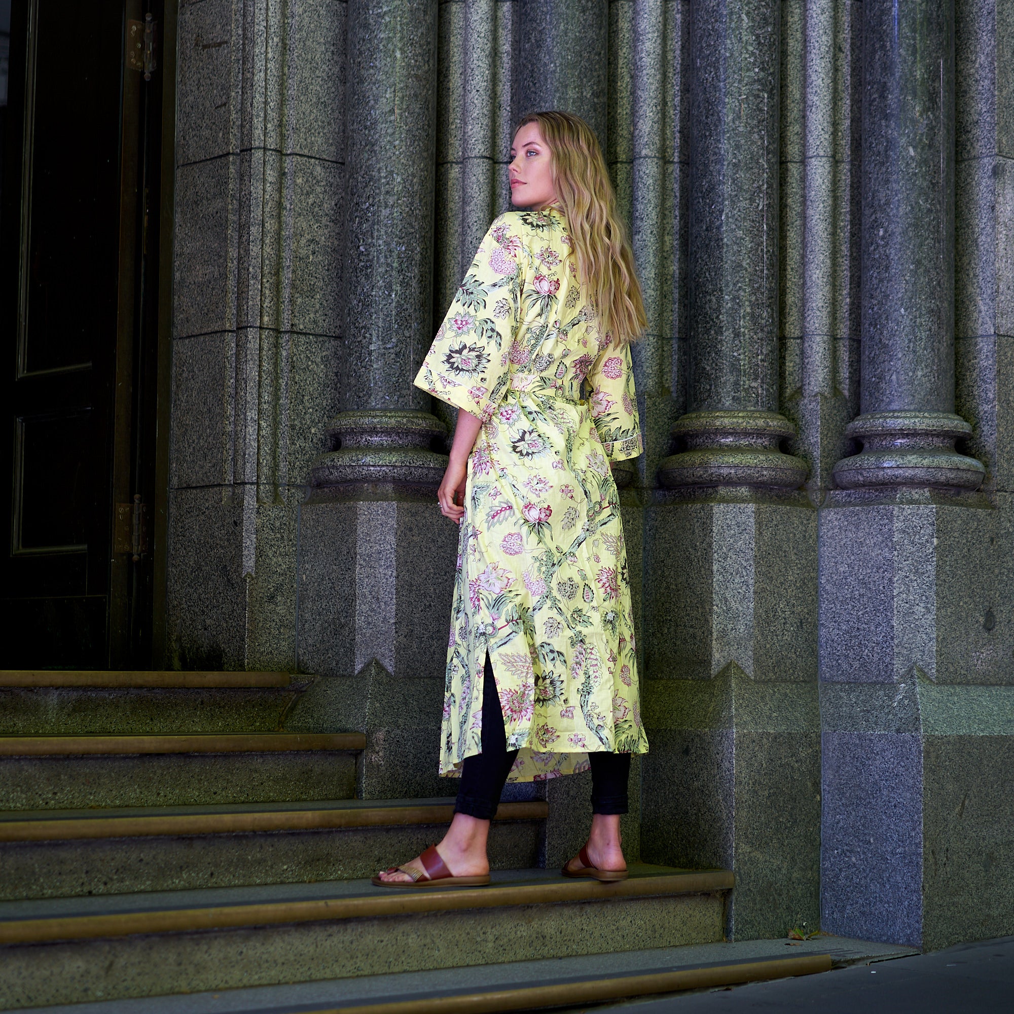 'In Full Bloom' 100% Cotton Kimono Robe