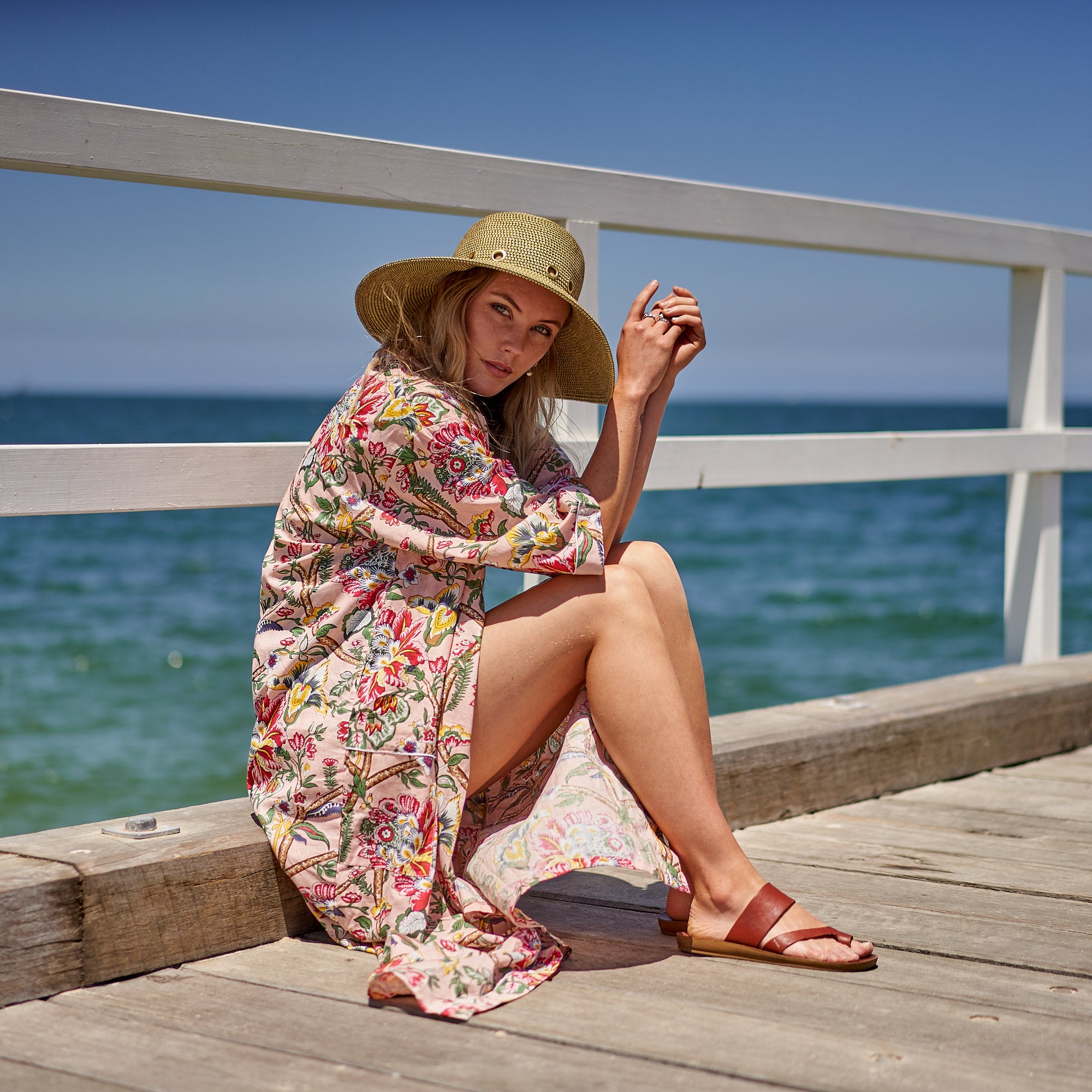 Boho Kimono Bathrobe' 100% Cotton Kimono Robe