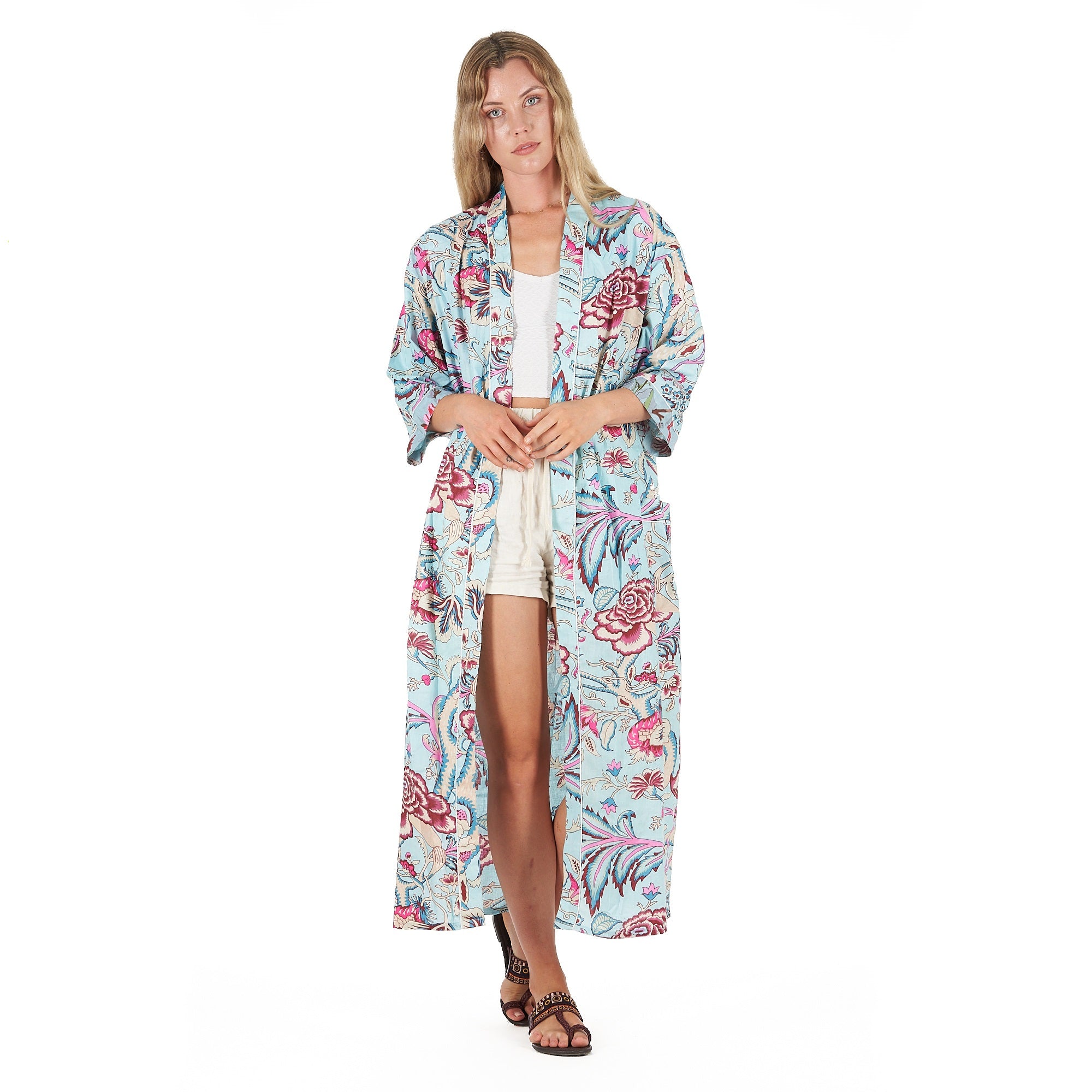 'Island Euphoria' 100% Cotton Kimono Robe