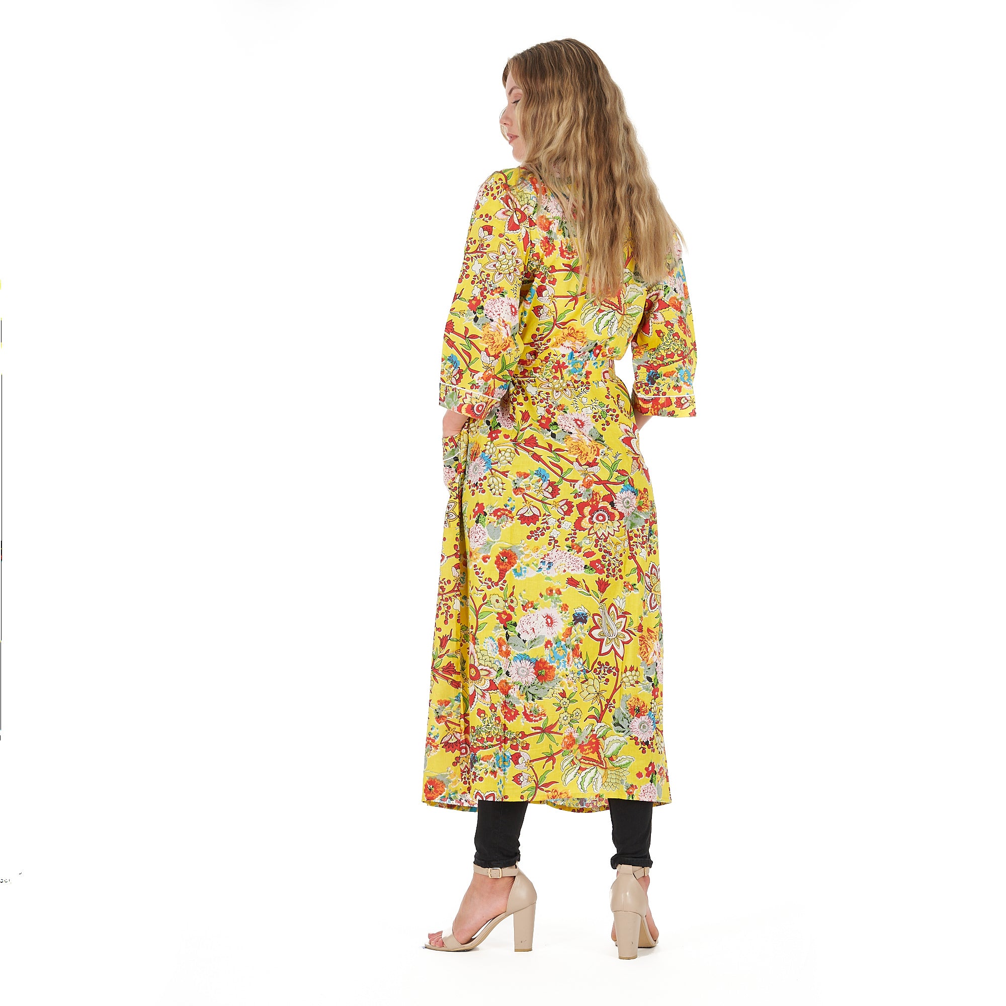 'Tuscan Sunshine' 100% Cotton Kimono Robe