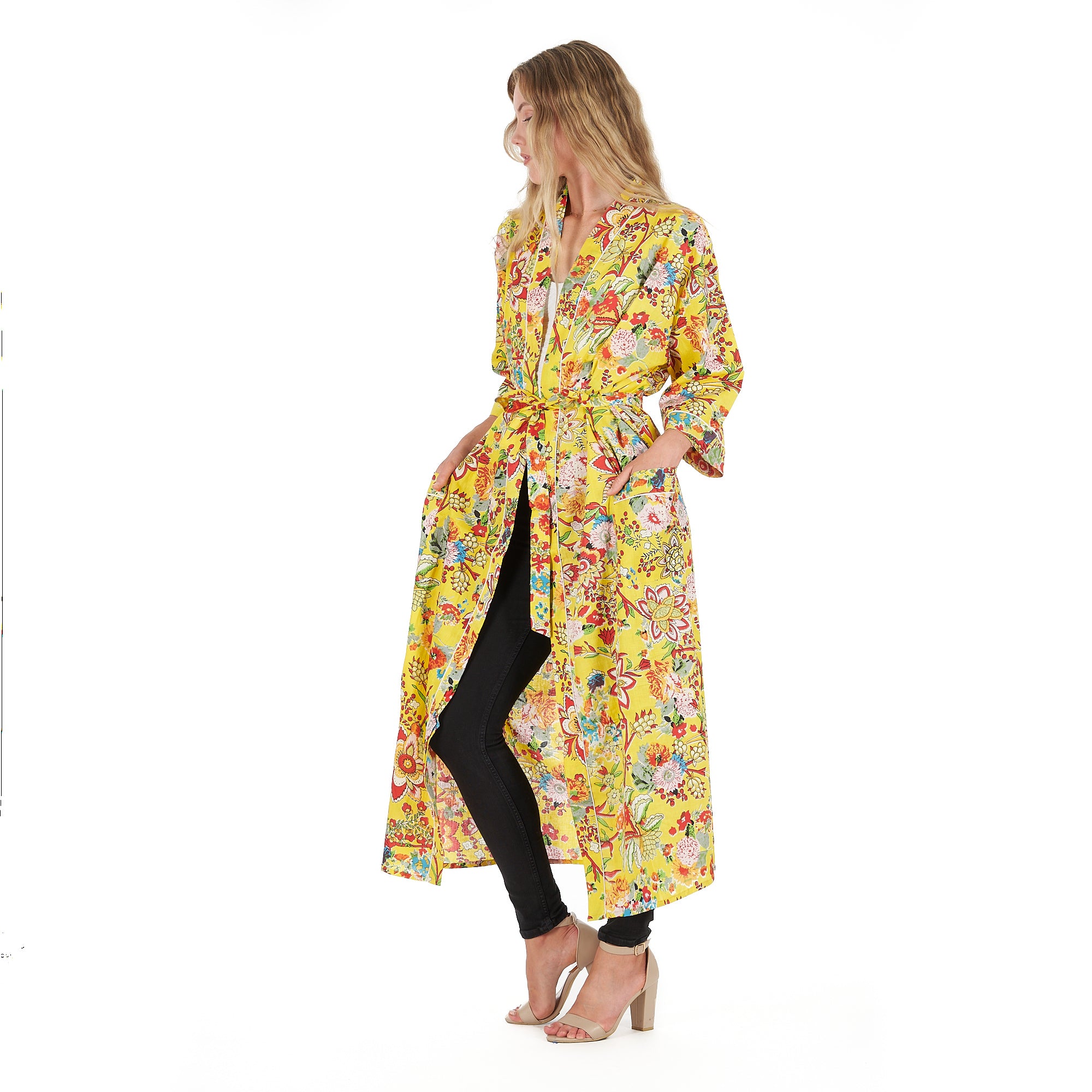 'Tuscan Sunshine' 100% Cotton Kimono Robe