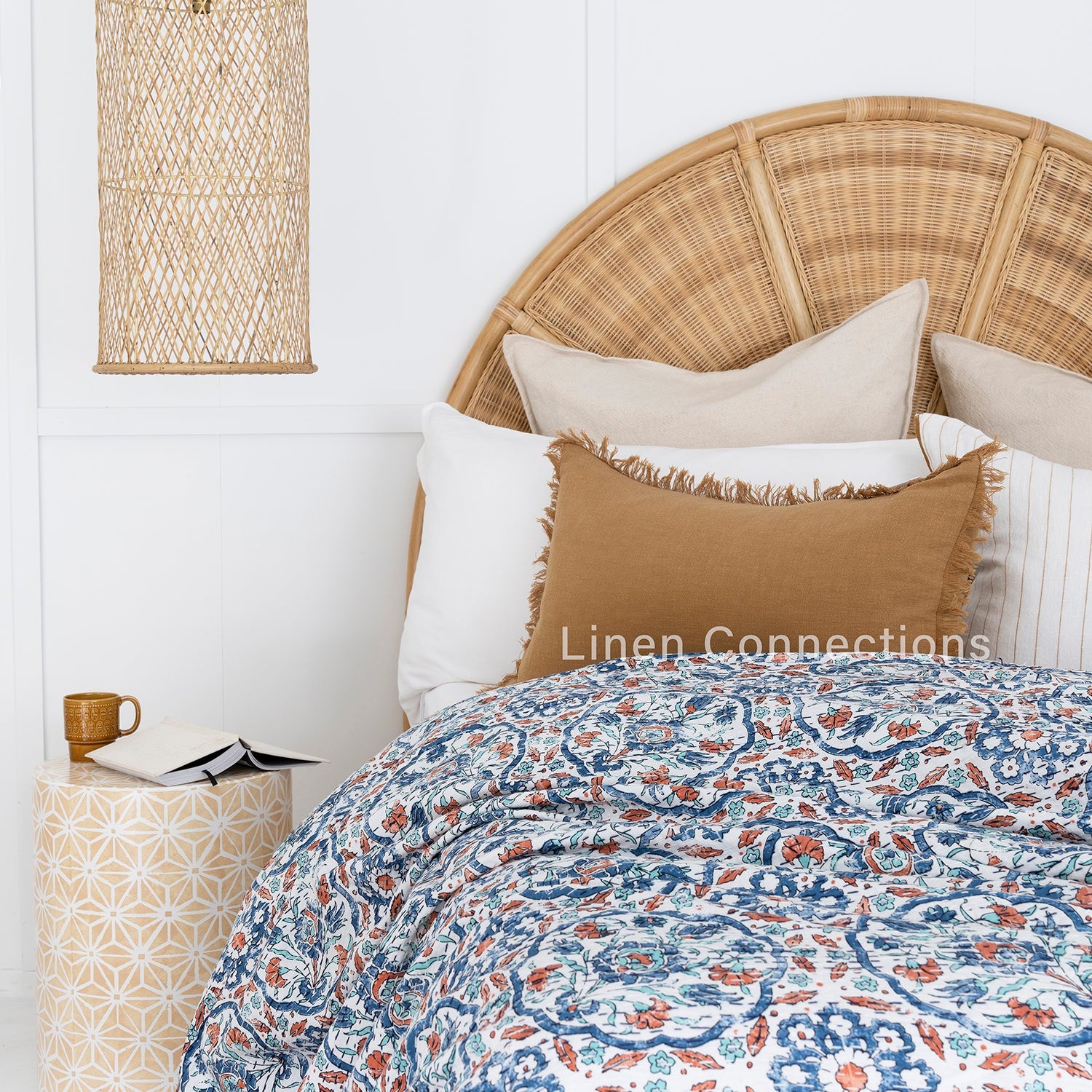 Linen Connections Indian Kantha Quilt - Pearl Magic