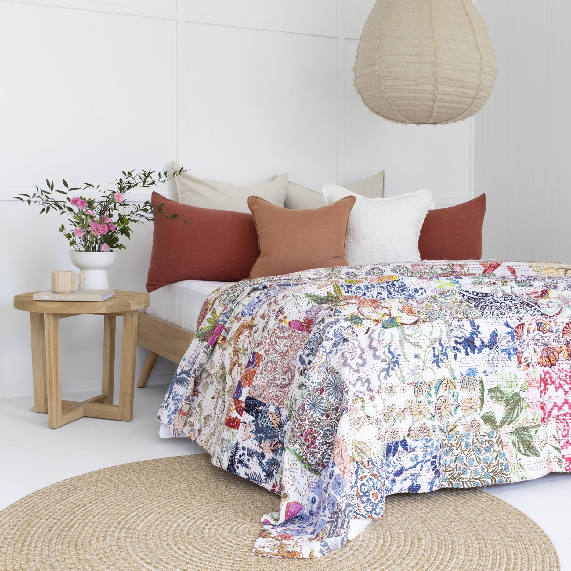 Indian Kantha Quilt Blanket Bedspread Throw Duvet - Betsy