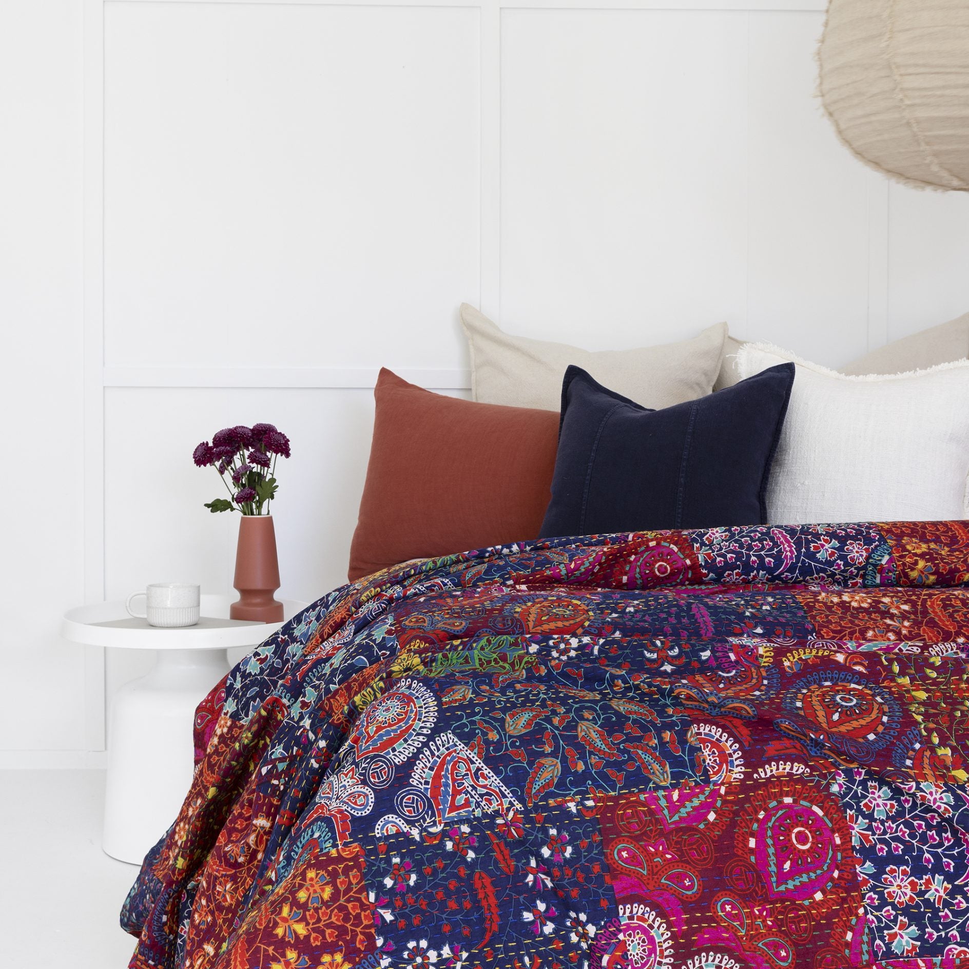 Indian Kantha Quilt Blanket Bedspread Throw Duvet - Cecilia