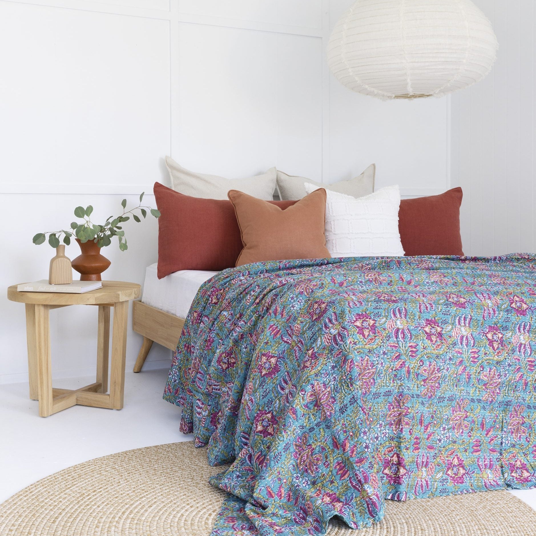 Indian Kantha Quilt Blanket Bedspread Throw Duvet - Earl