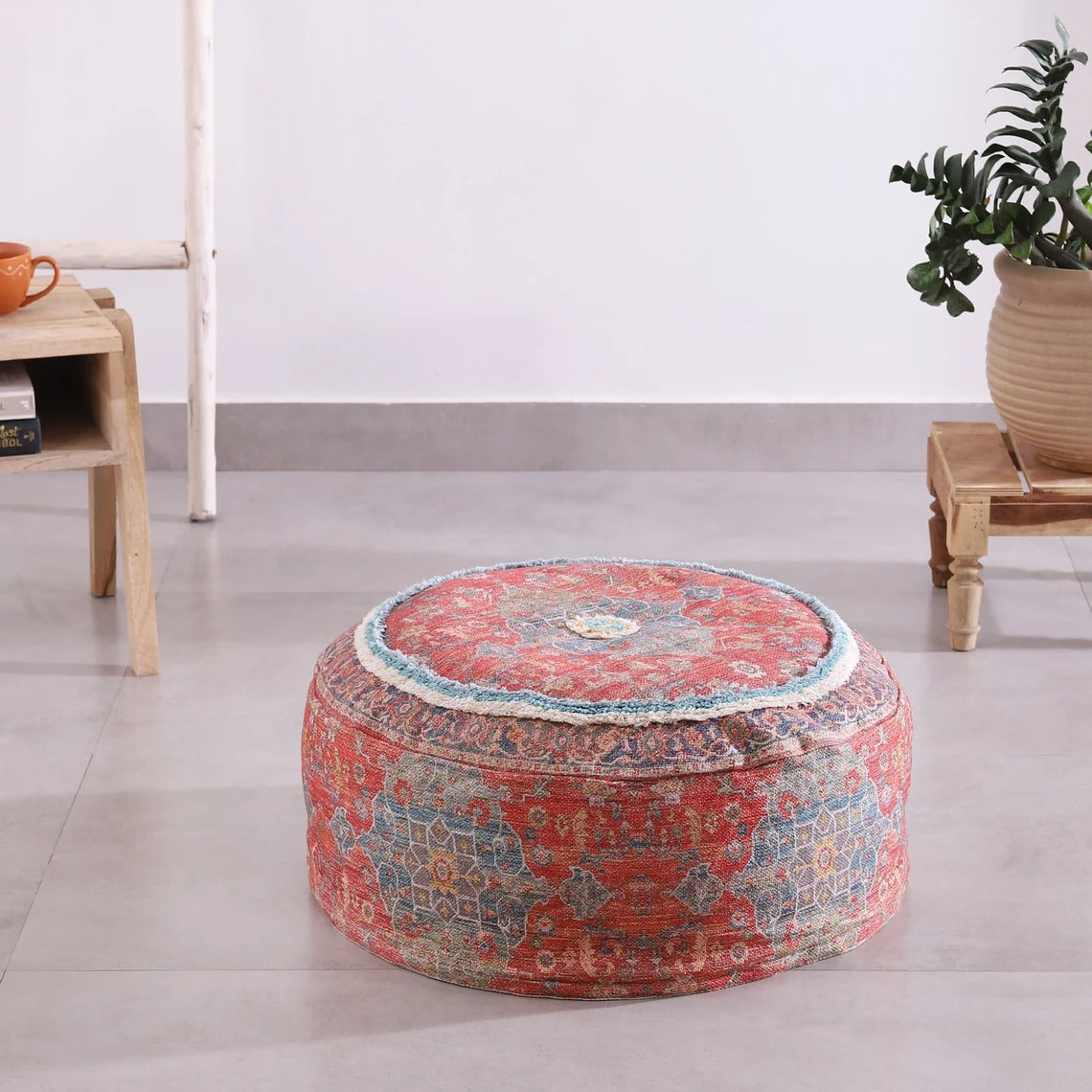 Moroccan Ottoman Cushion Cover Pouf Footstool Istanbul Reds