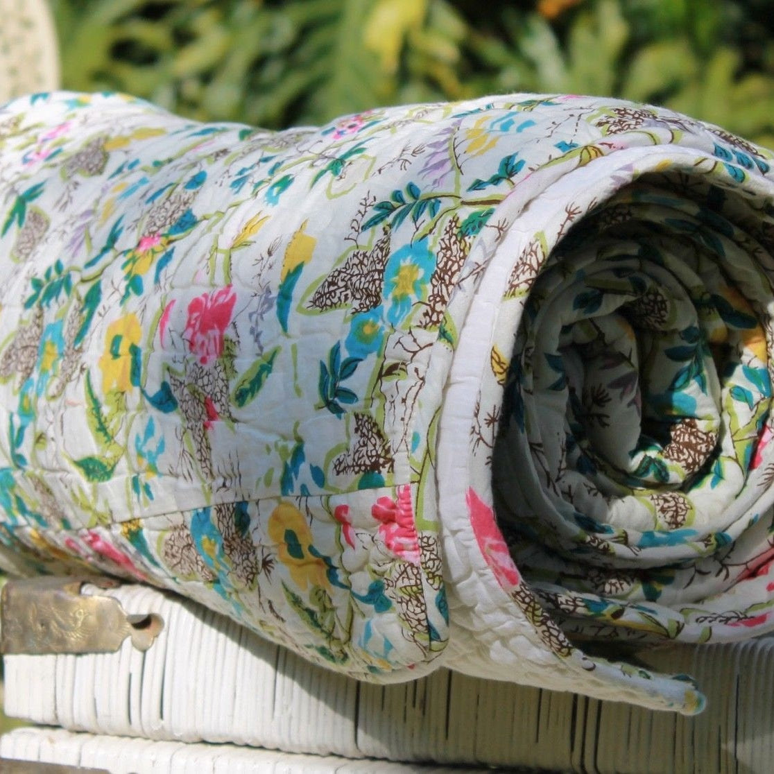 Linen Connections Indian Kantha Blanket Throw Duvet Set - Grey Goose