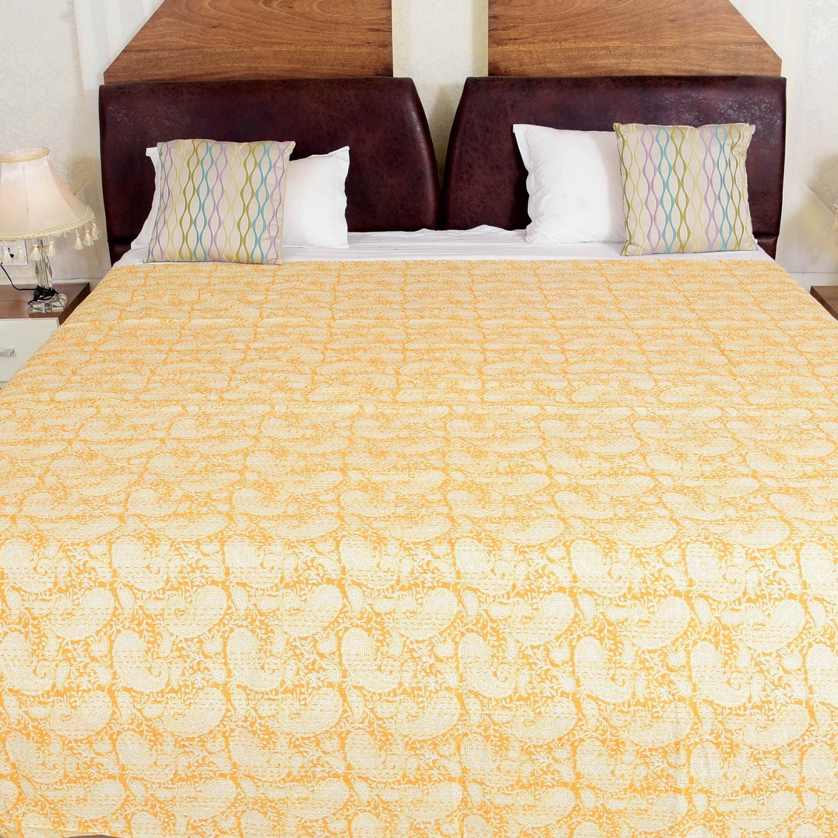 Linen Connections Indian Kantha Quilt - Sunny Glow