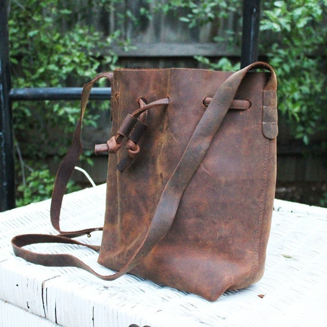 Small tan leather bag online