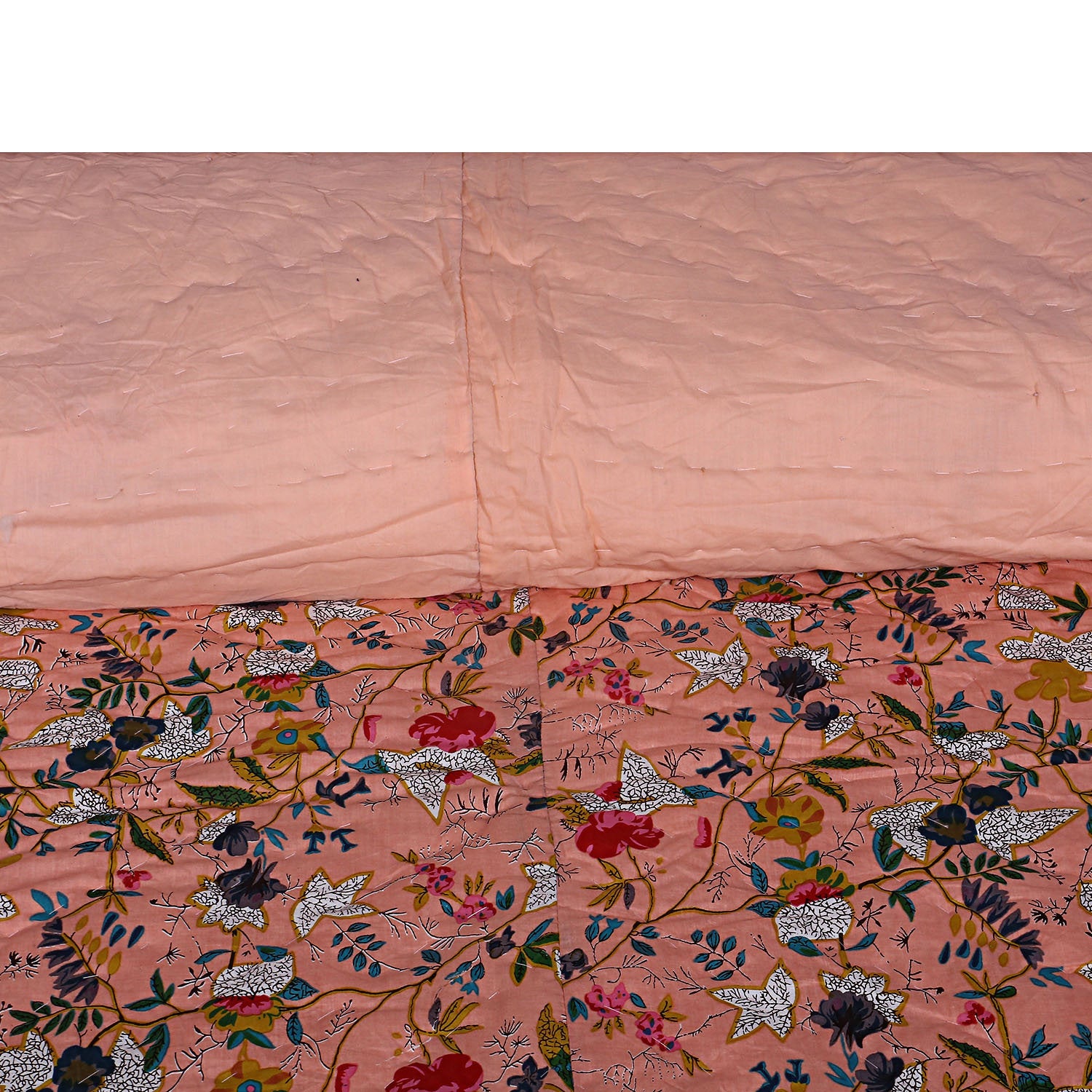 Linen Connections Kantha Quilt Blanket - Pink Bird