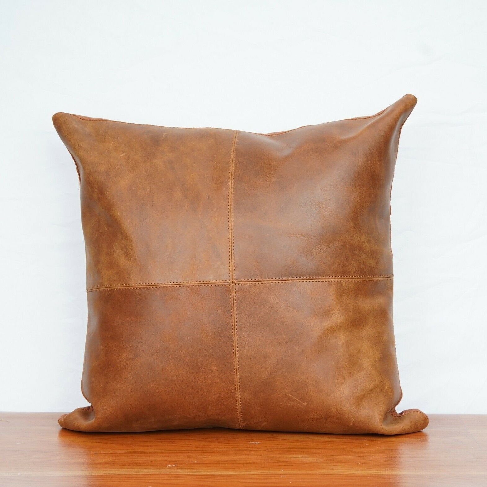 Melbourne Leather Co Genuine Leather Cushion Cover Pillow Cover Leathe